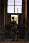 Caspar David Friedrich Woman at a Window painting